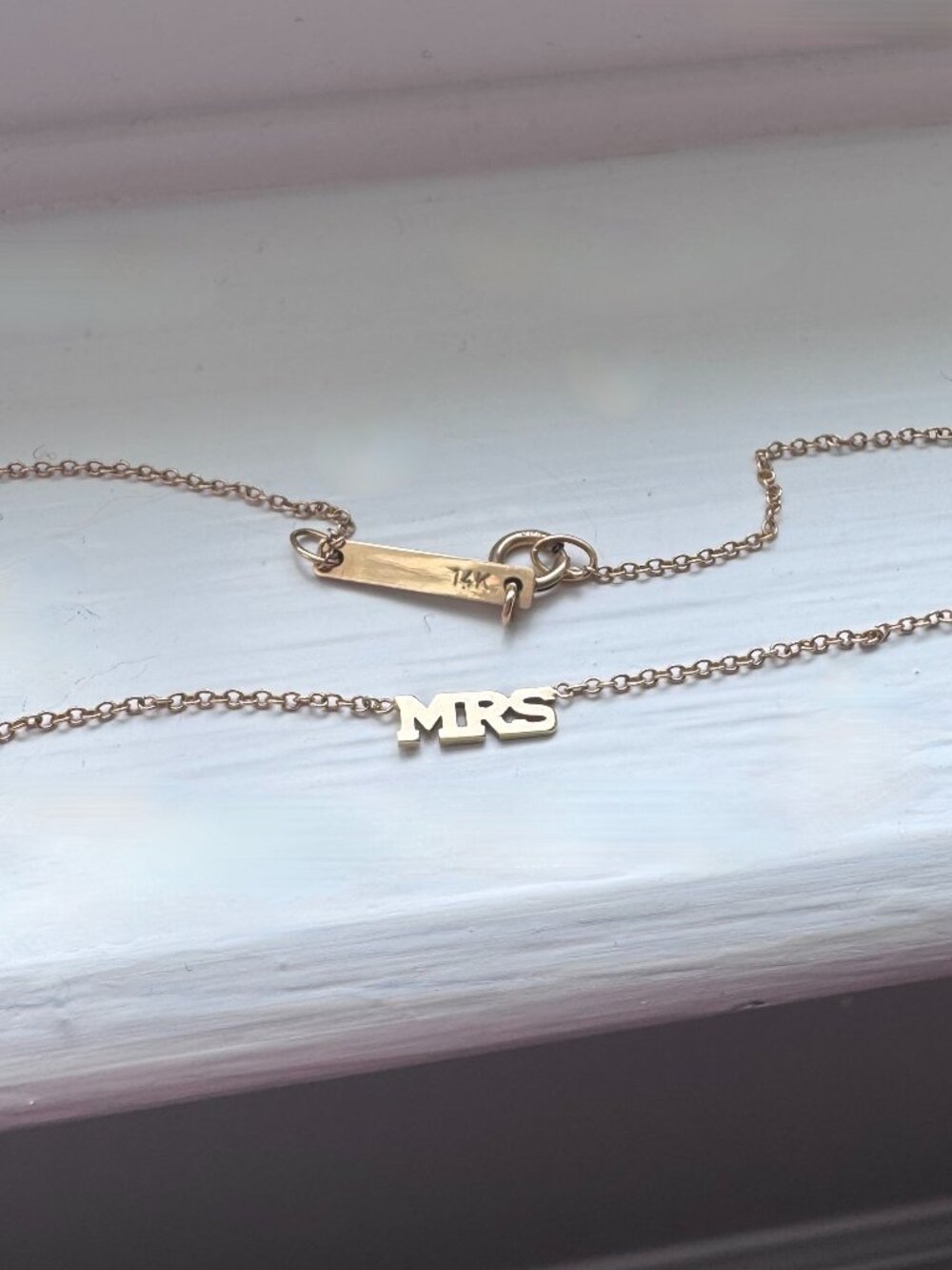 Zoe Chicco 14K Yellow Gold Tiny "MRS" Necklace
